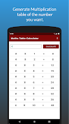 Math Table Calculator plakat