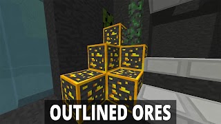 Outlined Ores Mod Minecraft โปสเตอร์