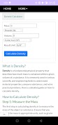 برنامه‌نما Density Calculator عکس از صفحه