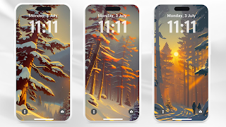 برنامه‌نما Winter Forest Lockscreen عکس از صفحه