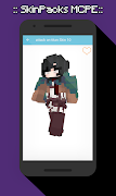 Skinpacks Attackontitan for minecraft ảnh chụp màn hình 3