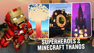 Superheroes 2 Minecraft Thanos پوسٹر