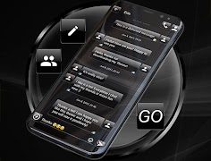 SMS Theme Dusk Black messages تصوير الشاشة 7