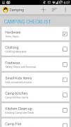 Camping Checklist স্ক্রিনশট 1