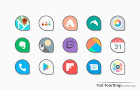 برنامه‌نما Flat TearDrop - Icon Pack عکس از صفحه
