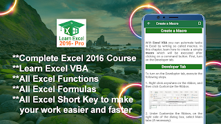 Learn Excel 2016 (Pro) capture d'écran 4