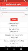 برنامه‌نما Wire Calculator عکس از صفحه