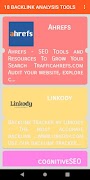18 BACKLINK ANALYSIS TOOLS - BACKLINK APP screenshot 1