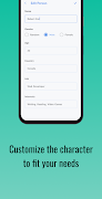 برنامه‌نما Character Generator عکس از صفحه