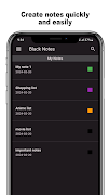 Black Notes: Notes and Lists screenshot 1