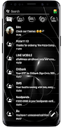 Tema SMS Esfera Preto imagem de tela 1