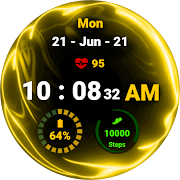 برنامه‌نما Fluid Yellow Watch Face عکس از صفحه