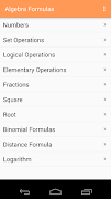 Algebra Formulas पोस्टर