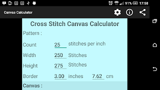 Cross Stitch Canvas Calculator screenshot 5