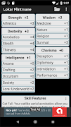 برنامه‌نما Second Edition Character Sheet عکس از صفحه