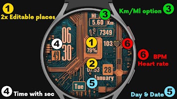 Electronic 01 Watch Face screenshot 2
