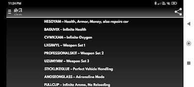 SA cheat codes ảnh chụp màn hình 5