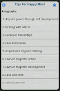 Tips For Happy Mind Ekran Görüntüsü 1