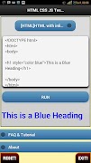 Html Css JS Tester + Example capture d'écran 2