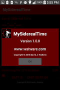 برنامه‌نما MySiderealTime عکس از صفحه
