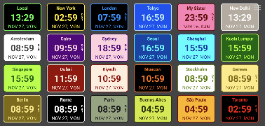 World Clock Pro Multi Digital Affiche