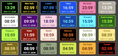Poster World Clock Pro Multi Digital