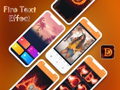 Fire Text Name Art 3D - Fire Photo Frames Affiche
