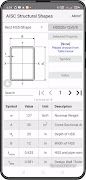 AISC Structural Steel Shapes Screenshot 6