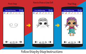 برنامه‌نما How to Draw Cute Dolls Step by Step عکس از صفحه