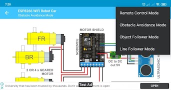 برنامه‌نما ESP8266 WiFi Robot Car عکس از صفحه