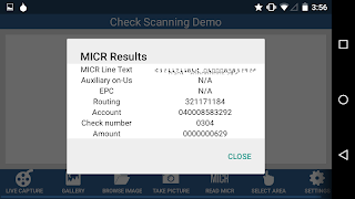 2 Schermata LEADTOOLS Check Scanning App