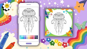 Poster Coloring App Jellyfish Mandala