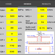 برنامه‌نما RECTANGULAR BASE ECCENTRICALLY LOADED - EUROCODE2 عکس از صفحه