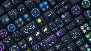 Dark Glass Widgets & Theme Pro screenshot 1