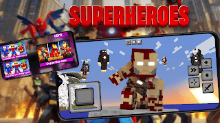 Superheroes Addon Minecraft PE plakat