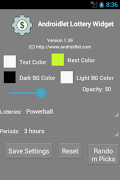 Androidlet Lottery Widget اسکرین شاٹ 1