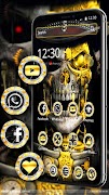 Luxury Golden Metal Skull Theme screenshot 4
