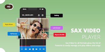 All HD Video Player - Sax Video Player 2021 スクリーンショット 1