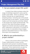 Project Management Plan FAQ Screenshot 1