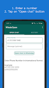 WhatsOpen chat without saving screenshot 1