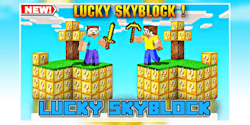 Lucky skyblock for minecraft p Affiche