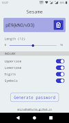 Sesame Password Generator স্ক্রিনশট 1
