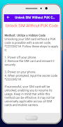 PUK Code SIM Unlock Guide captura de pantalla 1