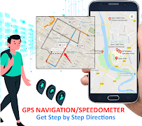 GPS Navigation Maps; GPS Speed الملصق