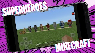 Superheroes in Minecraft PE poster