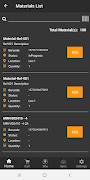 Materials Tracking Screenshot 1