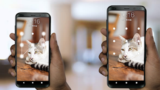 برنامه‌نما Kitty Cat Pattern Lock Screen عکس از صفحه