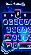 Neon Butterfly Keyboard Theme plakat