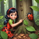 Leaf drawing Ladybug