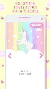 Unicorn Birthday Invitation Card Maker اسکرین شاٹ 5